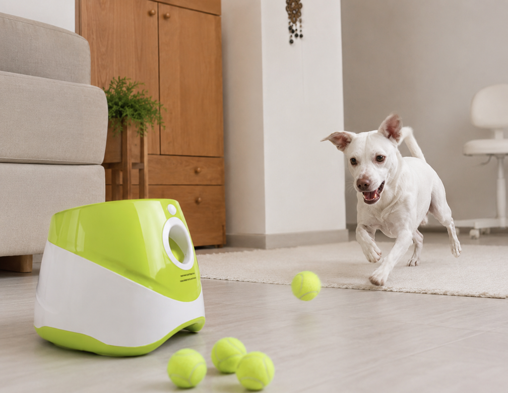 Lanzador automático de pelotas para perros